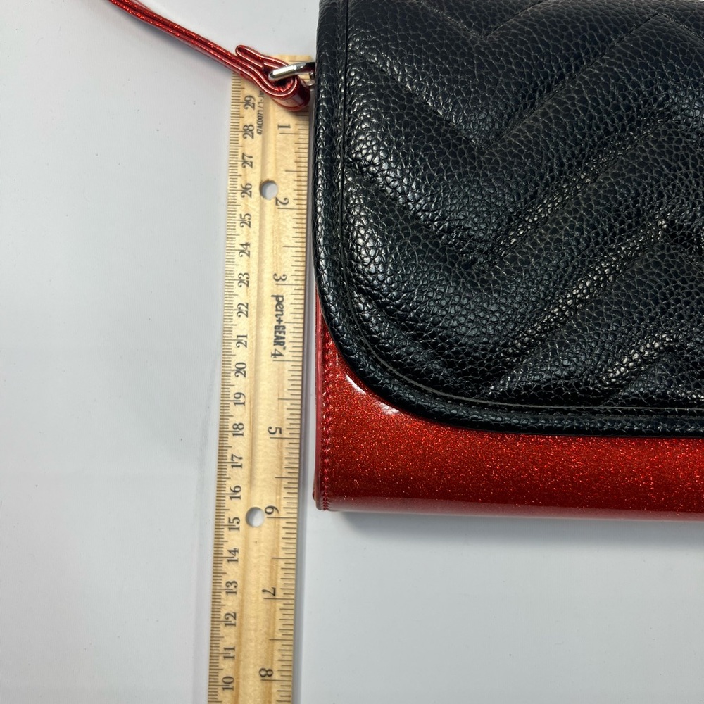 Lux De Ville Red Vinyl Purse Crossbody Pin Up Rockabilly Hot Rod Retro Handbag - Picture 5 of 7